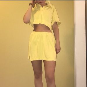 Yellow polo two piece